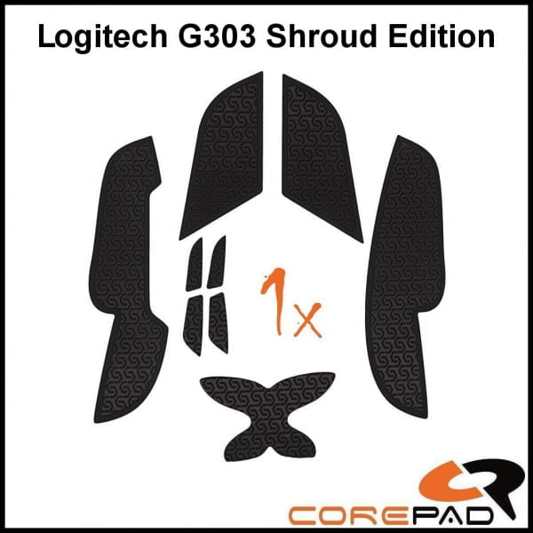 Corepad Soft Grips Logitech G303 Shroud Edition black