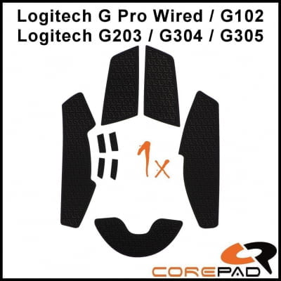 Corepad Soft Grips Logitech G Pro G102 G203 G304 G305 black