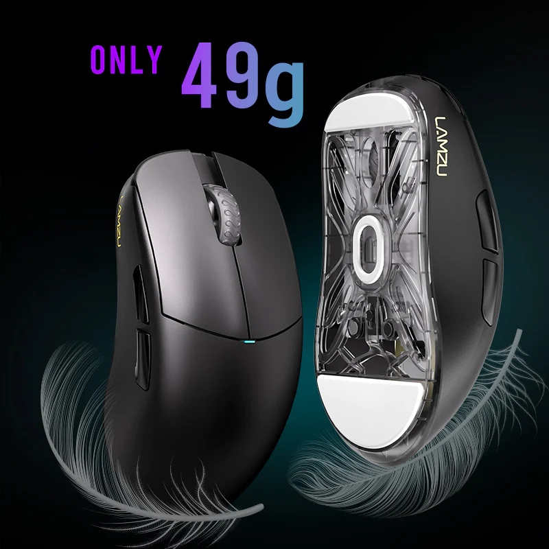 LAMZU ATLANTIS MINI 4K- Wireless Superlight Gaming Mouse - Charcoal Black -  OPEN BOX