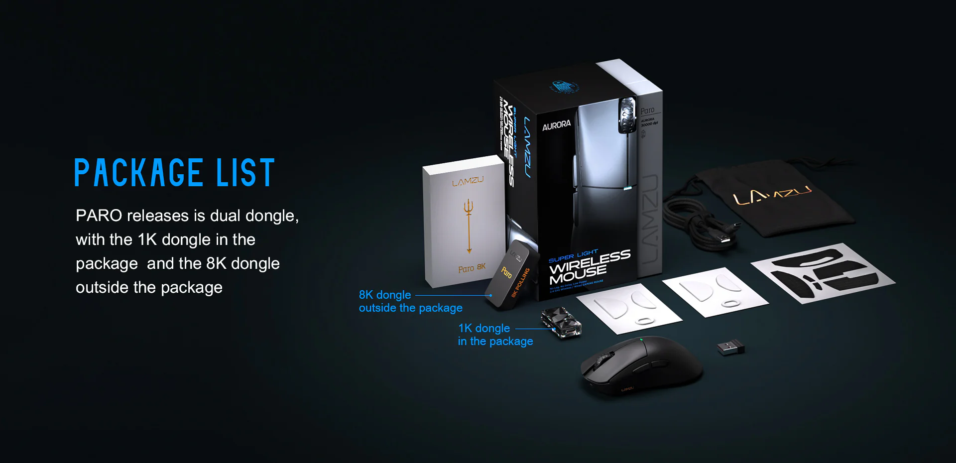 LAMZU PARO AURORA – Wireless Superlight Gaming Mouse