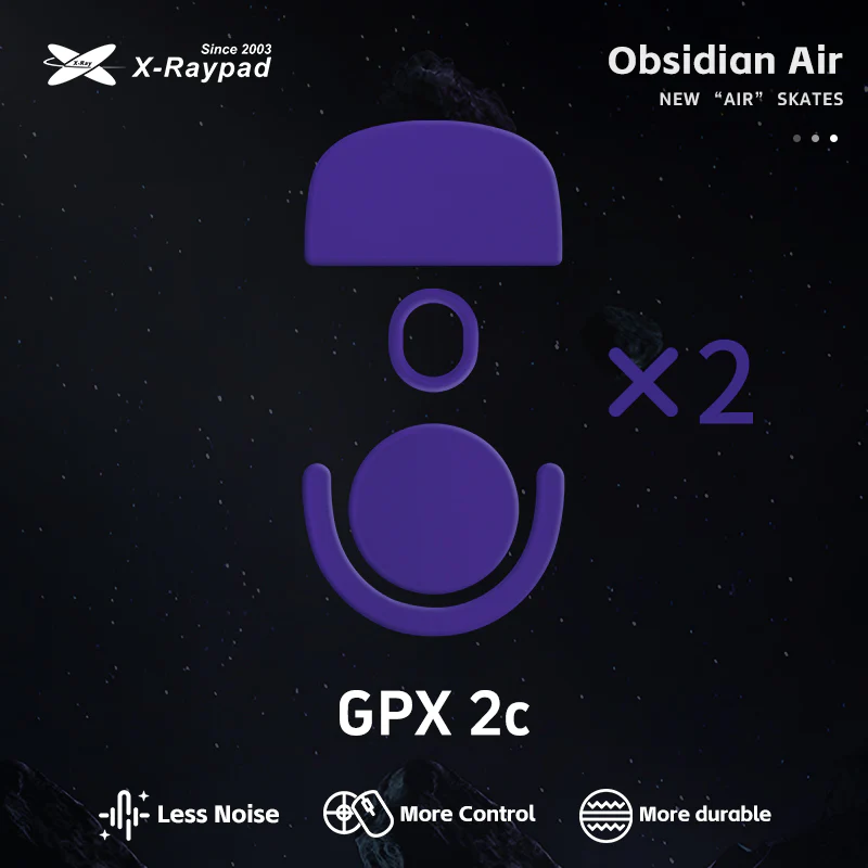 Xraypad Obsidian Air Mouse Skates – Logitech G Pro X Superlight 2c (GPX 2C)